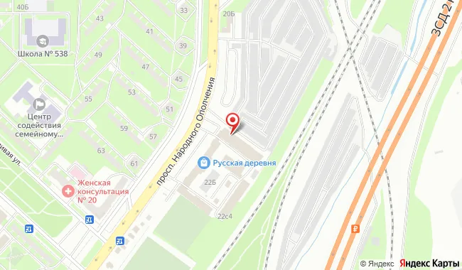 Офис 2Q на карте: Санкт-Петербург, проспект Народного Ополчения, 22