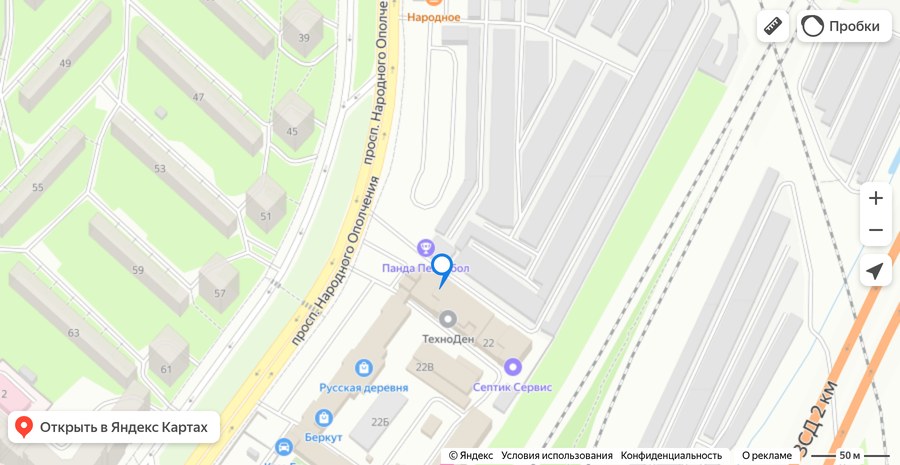 Карта: офис 2Q, Санкт-Петербург, проспект Народного Ополчения, 22