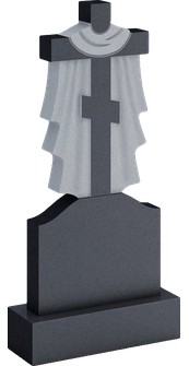 Памятник с крестом в плащанице и стелой с уступами, арт. AR.33