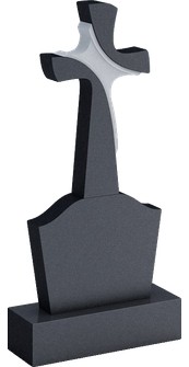 Памятник с изогнутым крестом и скошенной стелой, арт. AR.34