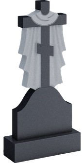 Памятник с крестом в плащанице и волнистой стелой, арт. AR.50