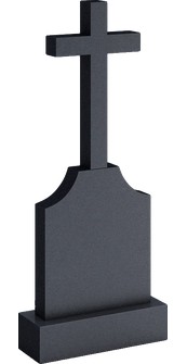 Высокий памятник с простым крестом и стелой с вогнутыми плечами, арт. AR.59