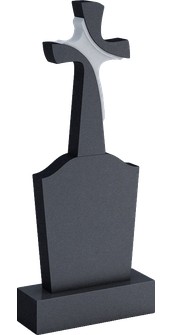 Высокий памятник с изогнутым крестом и скошенной стелой, арт. AR.61