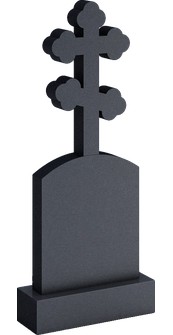 Высокий памятник с крестом-трилистником и стелой со сглаженными углами, арт. AR.68