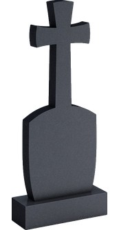 Высокий памятник с лапчатым крестом и стелой с выгнутым боком, арт. AR.69