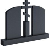 Парный полукруглый памятник с православным крестом, арт. DA.37