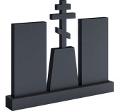 Парный памятник с крестом на высокой трапеции, арт. DA.42